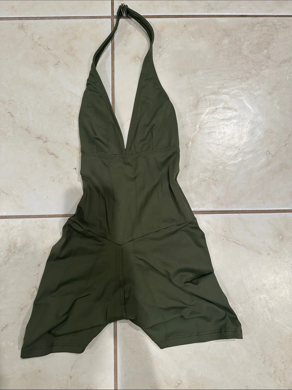 Olive Green Halter One-Piece
